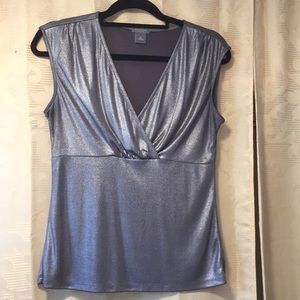 Silver sleeveless top